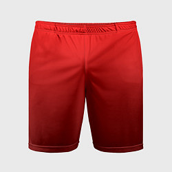 Шорты спортивные мужские Градиент красный тёмный, цвет: 3D-принт