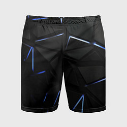 Шорты спортивные мужские Black texture neon line, цвет: 3D-принт