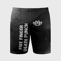 Мужские спортивные шорты Five Finger Death Punch glitch на темном фоне: над