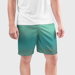 Шорты спортивные мужские Бирюзовый фон градиент, цвет: 3D-принт — фото 2