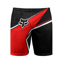 Шорты спортивные мужские Fox мотокросс - красный, цвет: 3D-принт