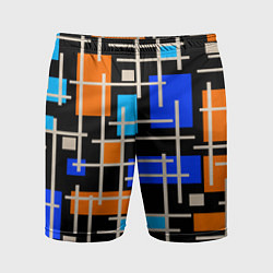 Мужские спортивные шорты Разноцветная прямоугольная абстракция