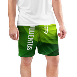Шорты спортивные мужские Ювентус лого на зеленом фоне, цвет: 3D-принт — фото 2