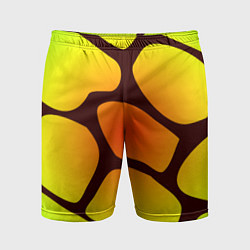 Шорты спортивные мужские Коричневая сеть с цветными пятнами, цвет: 3D-принт
