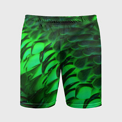 Шорты спортивные мужские Зеленая объемная текстура, цвет: 3D-принт