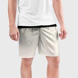 Шорты спортивные мужские Снежный пейзаж зимней ночью, цвет: 3D-принт — фото 2