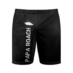 Мужские спортивные шорты Papa Roach glitch на темном фоне: по-вертикали