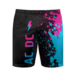 Мужские спортивные шорты AC DC - neon gradient по-вертикали