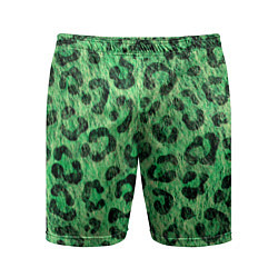 Мужские спортивные шорты Зелёный леопард паттерн