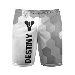 Мужские спортивные шорты Destiny glitch на светлом фоне по-вертикали