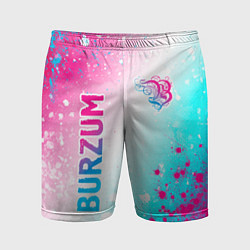 Мужские спортивные шорты Burzum neon gradient style вертикально