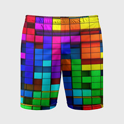 Шорты спортивные мужские Радужный кубизм, цвет: 3D-принт