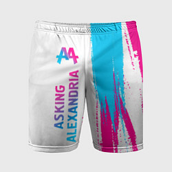 Мужские спортивные шорты Asking Alexandria neon gradient style по-вертикали