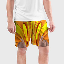 Шорты спортивные мужские Вытянутые желтые полосы, цвет: 3D-принт — фото 2