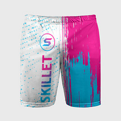 Мужские спортивные шорты Skillet neon gradient style по-вертикали