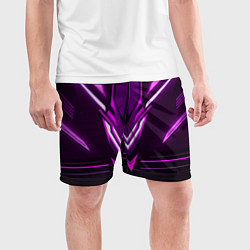 Шорты спортивные мужские Фиолетовые неоновые вставки, цвет: 3D-принт — фото 2
