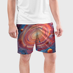 Шорты спортивные мужские Галактика в спирали, цвет: 3D-принт — фото 2