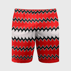 Шорты спортивные мужские White and red stripes, цвет: 3D-принт