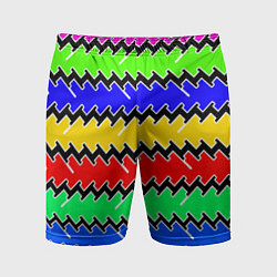 Шорты спортивные мужские Горизонтальные разноцветные линии, цвет: 3D-принт