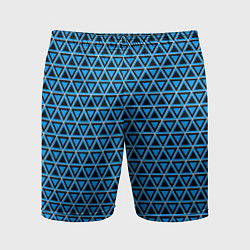 Шорты спортивные мужские Синие и чёрные треугольники, цвет: 3D-принт