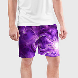 Шорты спортивные мужские Фиолетовая фрактальная абстракция, цвет: 3D-принт — фото 2