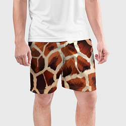 Шорты спортивные мужские Пятнистый мех жирафа, цвет: 3D-принт — фото 2