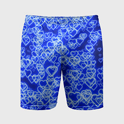 Мужские спортивные шорты Неоновые сердечки синие