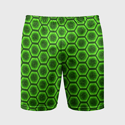 Шорты спортивные мужские Энергетический щит - зеленый, цвет: 3D-принт