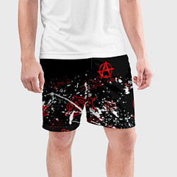 Шорты спортивные мужские Анархия краски текстура, цвет: 3D-принт — фото 2
