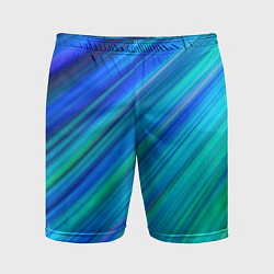 Шорты спортивные мужские Неоновые синие лучи, цвет: 3D-принт