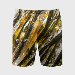 Мужские спортивные шорты Драгоценные кристаллы жёлтые