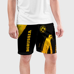 Шорты спортивные мужские Borussia - gold gradient вертикально, цвет: 3D-принт — фото 2