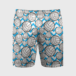 Шорты спортивные мужские Мячи волейбольные паттерн, цвет: 3D-принт