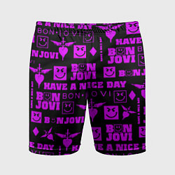 Мужские спортивные шорты Bon Jovi neon pink rock