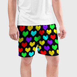 Шорты спортивные мужские Undertale heart pattern, цвет: 3D-принт — фото 2
