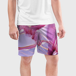 Шорты спортивные мужские Куски розового мрамора, цвет: 3D-принт — фото 2