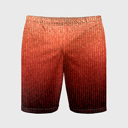 Шорты спортивные мужские Полосатый градиент оранжево-красный в чёрный, цвет: 3D-принт