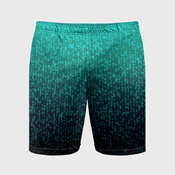Шорты спортивные мужские Градиент мелкая мозаика аквамарин, цвет: 3D-принт