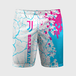 Мужские спортивные шорты Juventus neon gradient style по-вертикали