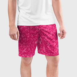 Шорты спортивные мужские Яркий розовый абстракция, цвет: 3D-принт — фото 2