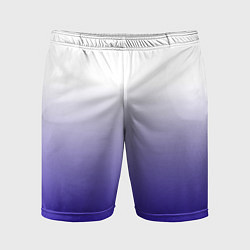 Шорты спортивные мужские Градиент белый ультрамарин, цвет: 3D-принт