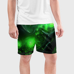 Шорты спортивные мужские Зеленая кислотная яркая неоновая абстракция, цвет: 3D-принт — фото 2