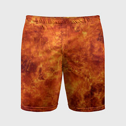 Шорты спортивные мужские Пламя 8бит текстура, цвет: 3D-принт