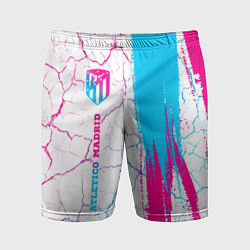 Шорты спортивные мужские Atletico Madrid neon gradient style по-вертикали, цвет: 3D-принт