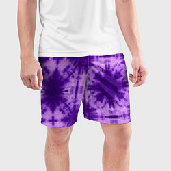Шорты спортивные мужские Тай дай фиолетовый, цвет: 3D-принт — фото 2