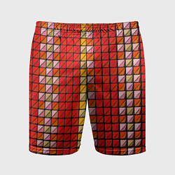Шорты спортивные мужские Красные плитки, цвет: 3D-принт