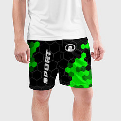 Шорты спортивные мужские Great Wall green sport hexagon, цвет: 3D-принт — фото 2