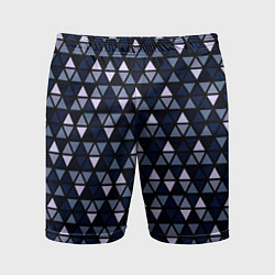 Мужские спортивные шорты Чёрно-синий паттерн треугольники