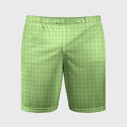 Мужские спортивные шорты Зелёный авокадо паттерн клетка