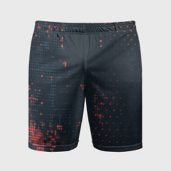 Шорты спортивные мужские Брызги краски на стену, цвет: 3D-принт